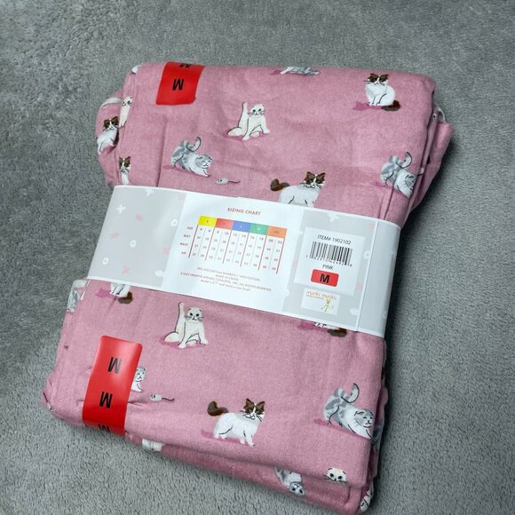 Munki Munki Women's M Pink Flannel Classic Pajama Set Cats Adjustable n1240 - Picture 9 of 10